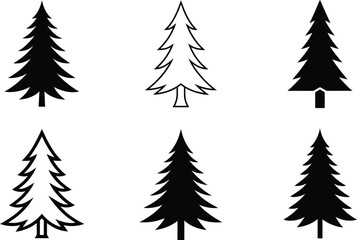 Christmas Tree Set Vector Illustration