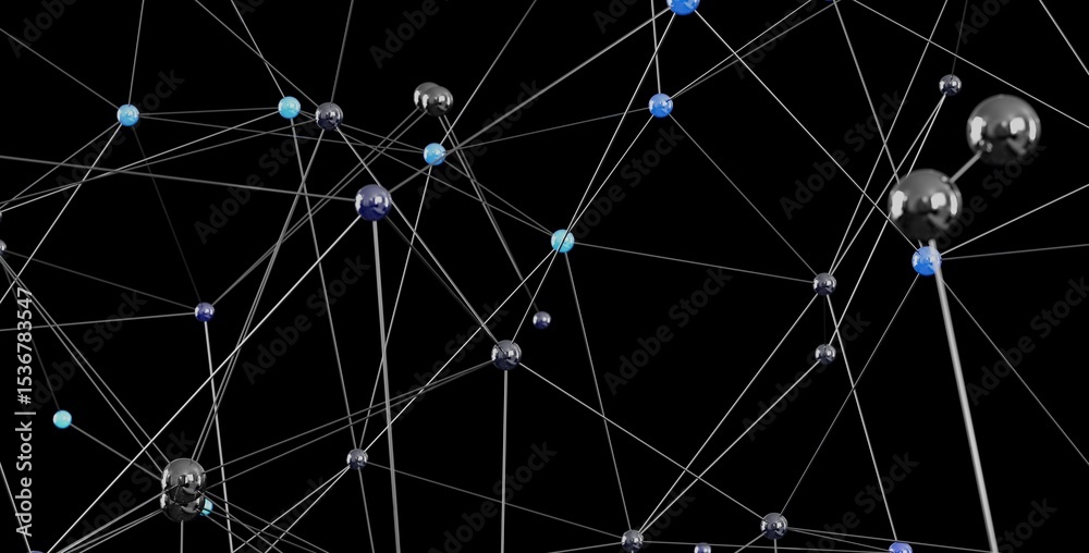 Aufkleber Abstract 3D rendering of a complex network.  Perfect for technology, connection, and global concepts.