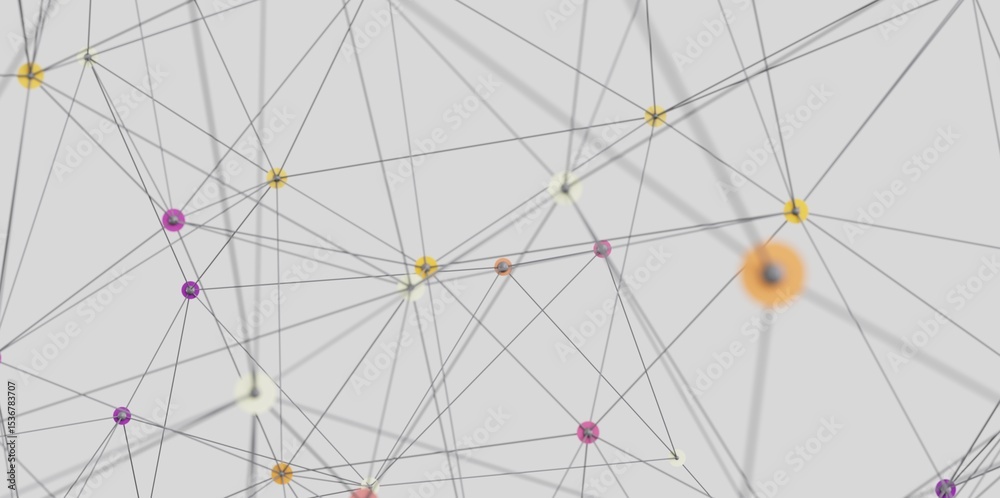 Aufkleber Stock photo of abstract network connection.  Great for technology, connectivity, and data concepts.