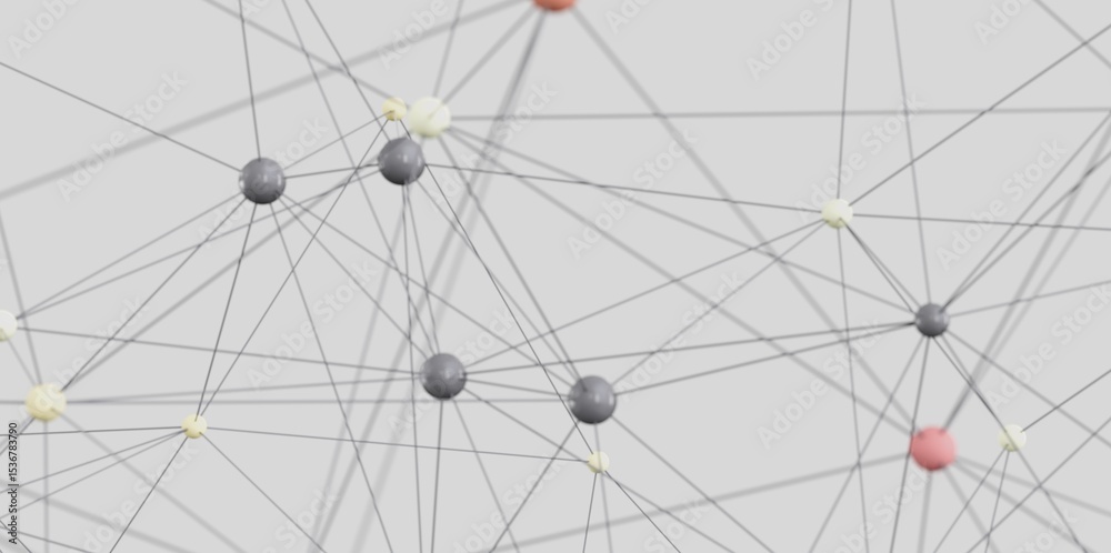 Aufkleber Abstract image of interconnected nodes. Ideal for technology, networking, and connection concepts.