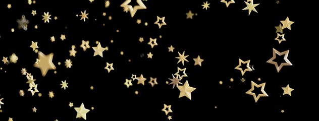 Sparkling gold stars on black. Perfect for holidays, celebrations, and more!