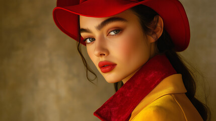 Fashion shooting in studio Professional model