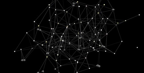 Stock photo of a complex network visualization.  Ideal for tech, AI, and connectivity concepts.