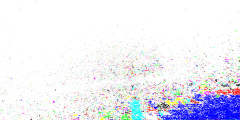 Multiple colorful dust texture on the white background, fine and scattered dust particles, scratches, smudges, and noise with an aged, distressed look.