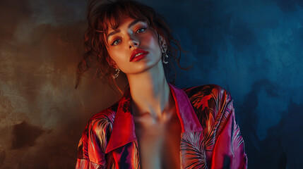 Fashion shooting in studio Professional model