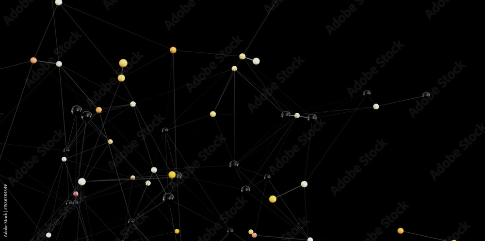 Poster Stock photo of abstract network connection.  Use for technology, communication, or global concepts.