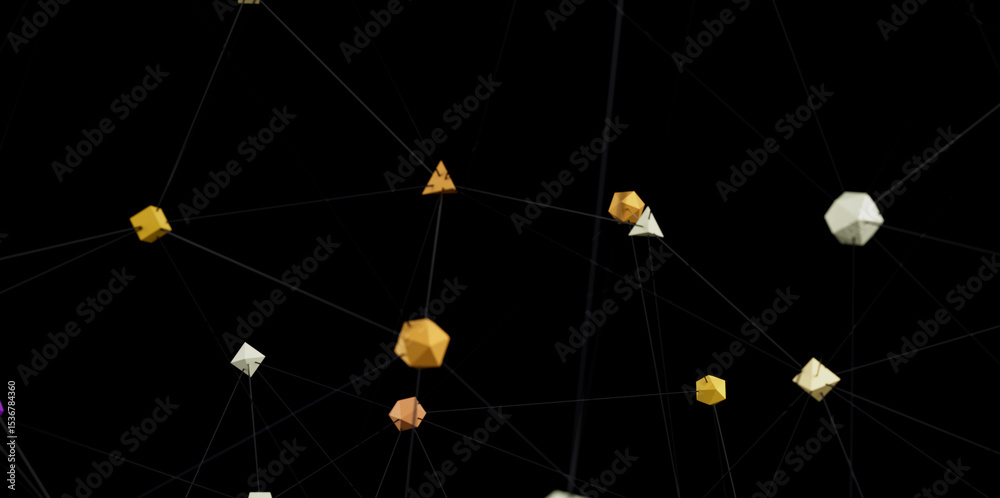 Aufkleber Abstract background image of connected geometric shapes. Ideal for technology, network, and connection concepts.