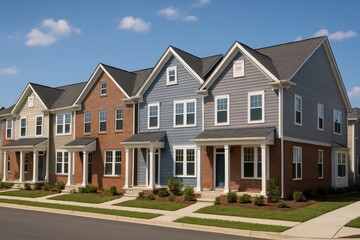 Modern suburban townhouses row