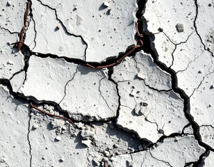 Crumbling cement with wire exposure