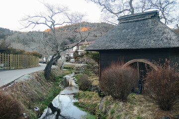 The ancient Oshino Hakkai village, Shibokusa, Yamanashi Prefecture, Japan.