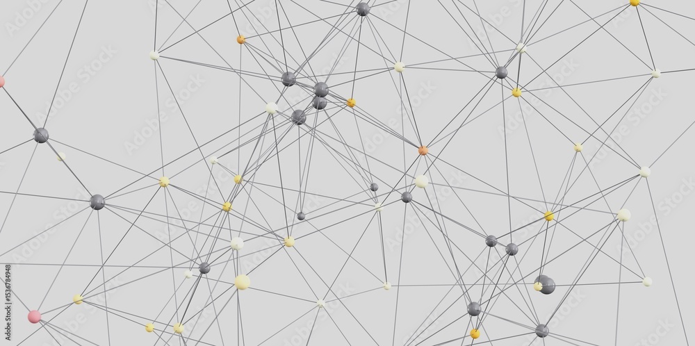 Poster Abstract image depicting interconnected nodes, ideal for technology, networking, and connection concepts.