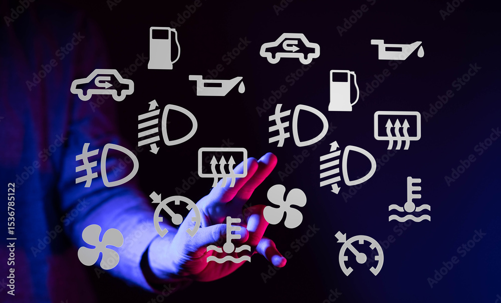 Poster Learn to identify and understand your car's warning lights.  Avoid costly repairs with our helpful guide.