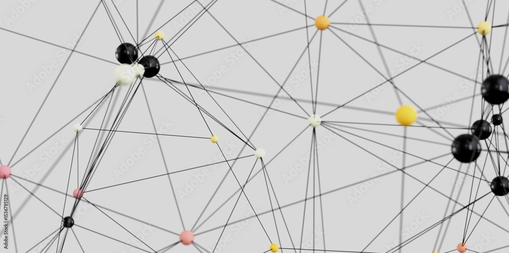 Poster Complex network visualization.  Ideal for tech, AI, and connection concepts.