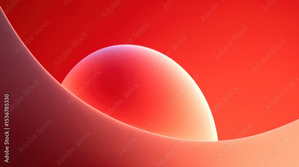 Poster abstract red and white gradient curves, ideal for modern branding and innovative marketing campaigns
