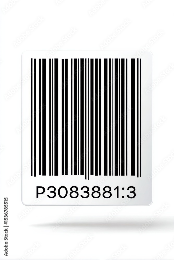 Poster barcode on white background, representing product identification and inventory management for retail