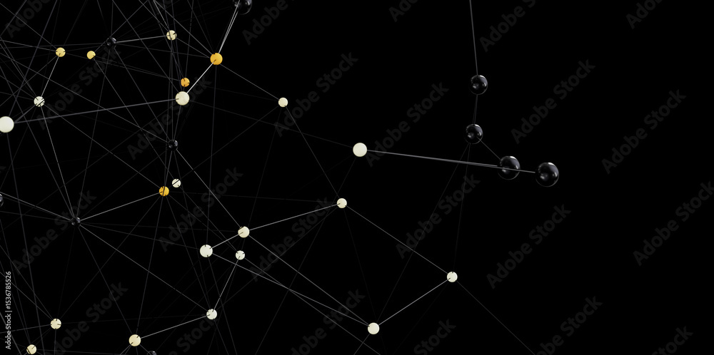 Poster Modern technology background. Network nodes, connection lines. Abstract digital background.