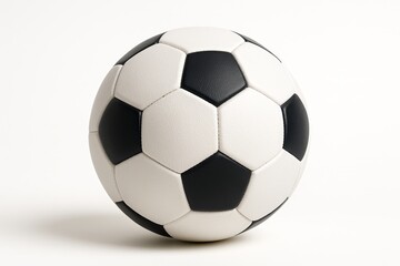 Soccer ball resting on a smooth surface showcasing classic black and white design