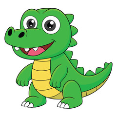 Fototapeta premium Friendly Green Crocodile Character with Fun Facial Expression