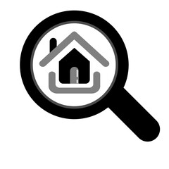 Trendy Web home flat icon with black and grey colors. 