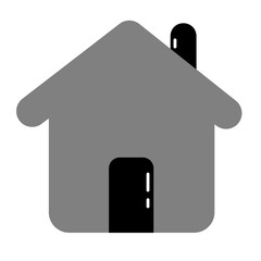 Trendy Web home flat icon with black and grey colors. 
