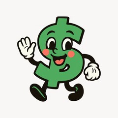 Obraz premium Cheerful animated dollar sign