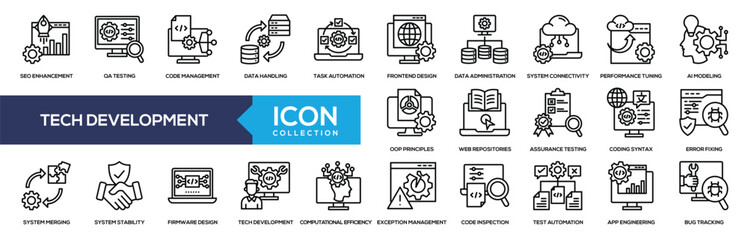 Tech Development Line Icon Collection