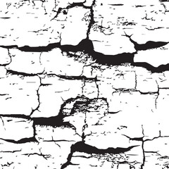 Naklejka premium Cracked Texture Distressed Black and White Surface Background