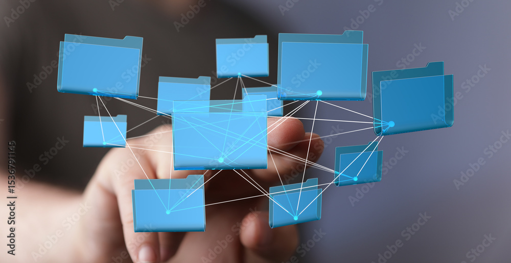 Poster Abstract image depicting data management and connectivity.