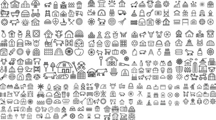 Extensive Collection of Farm and Agriculture Icons for Design and Illustration