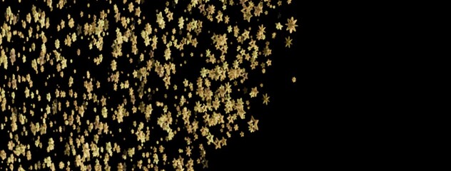 Obraz premium Elegant gold star confetti on black. Perfect for holidays, celebrations, and festive designs.