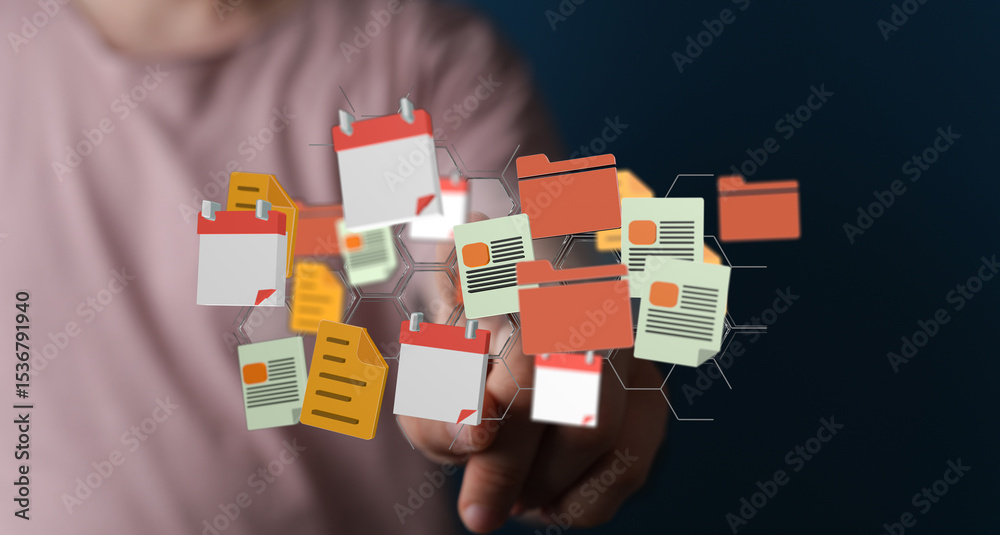 Poster Efficiently organize and manage your digital files and documents. Improve workflow and productivity.