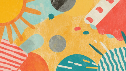 Bold Abstract Geometric Shapes with Colorful Modern Design

