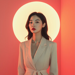 Luminescent Elegance Against a Radiant Halo
