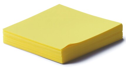 Stack of Yellow Sticky Notes Isolated on White Background