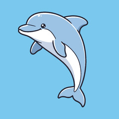 Obraz premium dolphin colorful swiming vector design