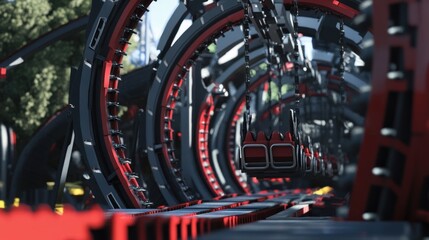 Fototapeta premium Thrilling roller coaster ride