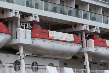 LIFEBOATS - A rescue deck on the cruise ship