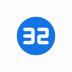 32 capacity icon sign vector