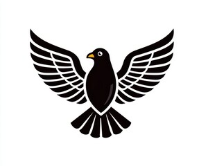Fototapeta premium Stylish Black Bird Logo with Wings