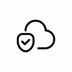 cloud security icon sign vector
