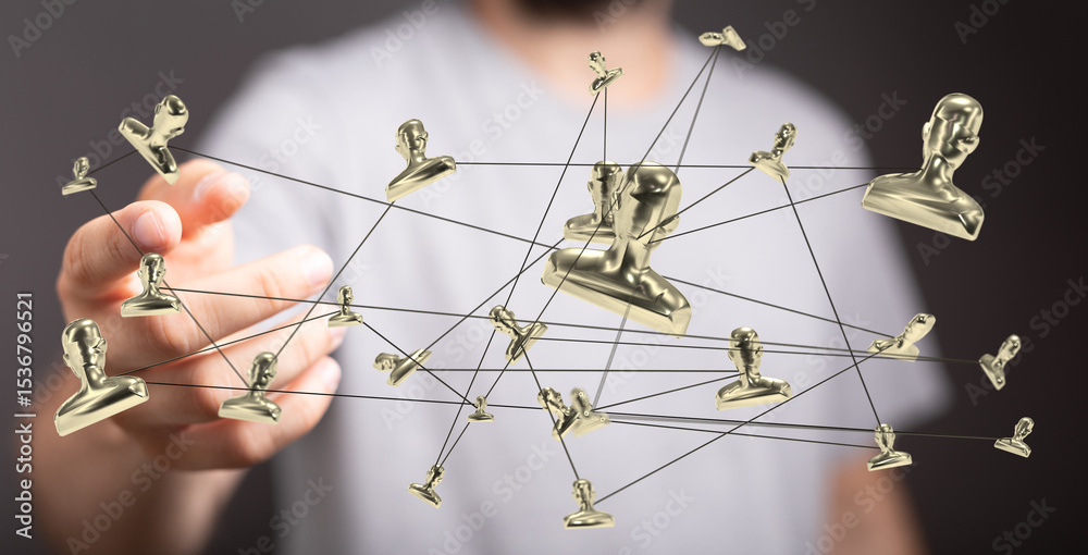 Aufkleber Abstract image of a network connection.  Ideal for business, teamwork, and communication concepts.