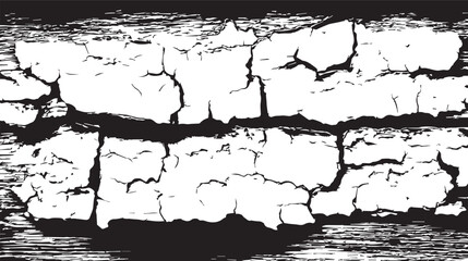 Naklejka premium Dramatic Black and White Crack Texture Grunge Background for Design Projects