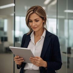 portrait of a businesswoman with a tablet