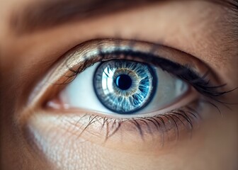 Extreme Close-Up of a Female Eye with Digital Contract Reflection – Symbolic Legal-Tech Concept in Photorealistic Detail