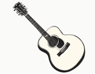 Naklejka premium Simple Illustration of an Acoustic Guitar