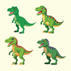 Obraz premium Cute Cartoon T-Rex Dinosaur Vector Illustration for Kids