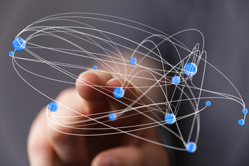 Abstract image depicting a complex network, ideal for technology, connection, and global concepts.
