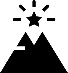 Silhouette of Pyramid with Glowing Star on Top – Mystical Night Sky Scene, Spiritual Energy, Illuminated Symbol, Abstract Concept, Celestial Light, Minimal Design, Meditation Art
