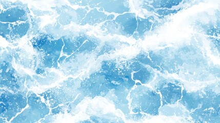 Fototapeta premium Abstract design of blue water with white foam patterns.