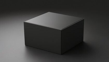 square black box mockup on dark background 3d rendering